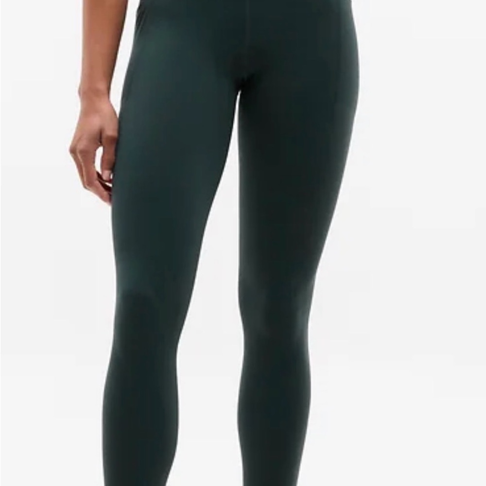 Athleta Dark Green Salutation Stash Tight